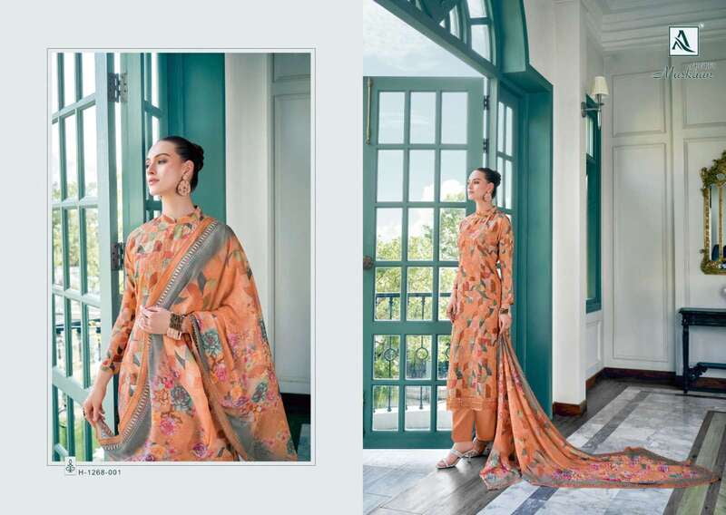 Alok Suits Muskaan Muslin Cotton Unstitched Suit | H-1268-001 Alok Suits Muskaan Muslin Cotton Unstitched Suit | H-1268-001