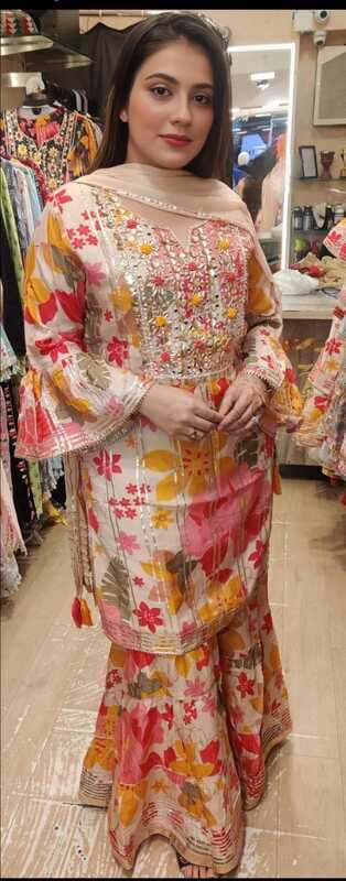 Ready To Wear Gotta and Mirror Work Gharara |ZF-102 Ready To Wear Gotta and Mirror Work Gharara |ZF-102